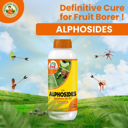 EBS Alphosides Quinalphos 25% EC Is An Organo-Phosphatic Insecticide That Controls Chewing, Sucking, And Mites Type Pests.