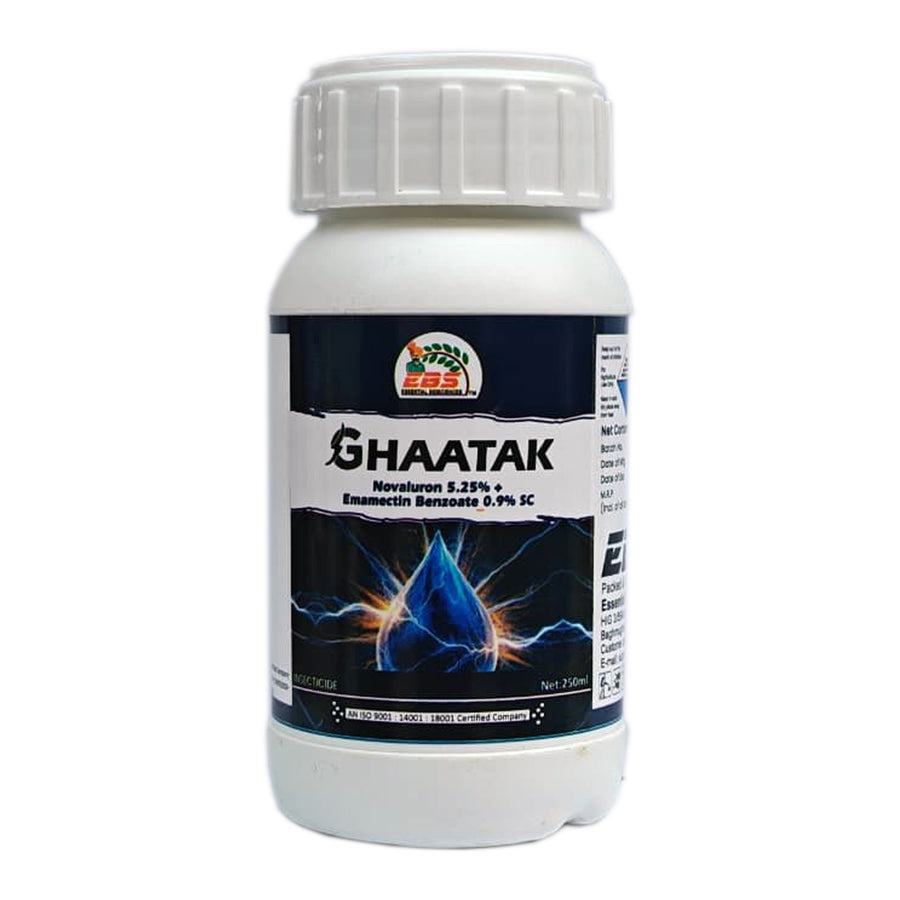 EBS GHAATAK Novaluran 5.25% + Emamectin Benzoate 0.9% SC Insecticide, Control of Lepidopteran Pests
