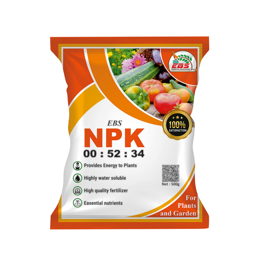 EBS NPK 00:52:34 Water Soluble Fertilizer, Mono Potassium Phosphate, Best For Drip Irrigation And Foliar Application