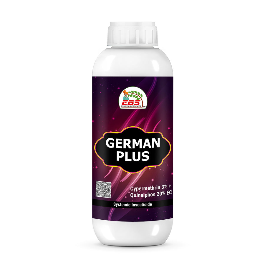 EBS GERMAN PLUS Cypermethrin 3% + Quinalphos 20% EC Insecticides, Systemic and Contact Action.